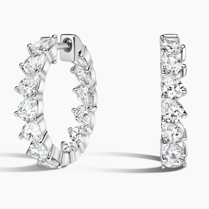 Pendientes de Aro de Oro Blanco con Diamantes Corte Pera Cultivados en Laboratorio, Color D, Certificados por IGI, Joyería de Lujo para Uso Diario de Mujer - Product Image 6