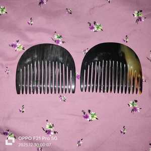 Peigne en corne fait main, antistatique, en corne naturelle fine, avec poignée lisse, professionnel - Product Image 4