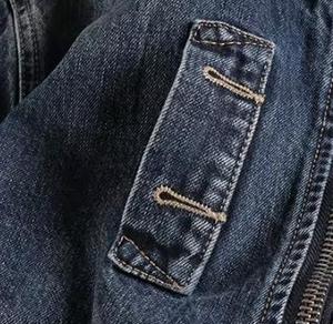 Men's Denim <b>Racer</b> <b>Jacket</b> Hooded Zipper Closure Solid Lining Casual Winter Sporty Washed Regular Fit Front Logo Woven Fabric - Product Image 5