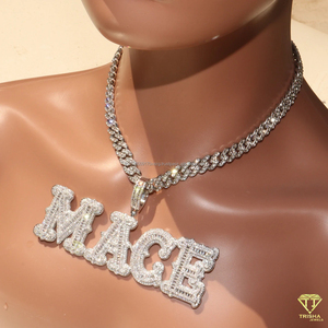 Luxury STAR Pendant Necklace <b>Iced</b> <b>Out</b> Diamond Cuban <b>Chain</b> Fashion Jewelry Gift For Him - Product Image 2