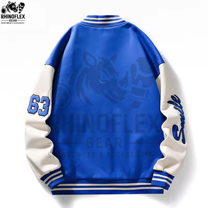 Veste de baseball bomber varsity personnalisée de haute qualité avec broderie chenille et manches en cuir pour homme – Style urbain direct - Product Image 6