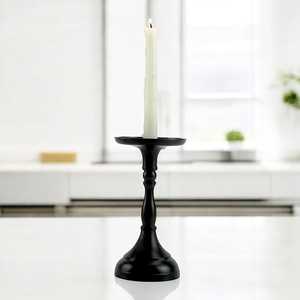 <b>Black</b> Illuminate <b>Candlestick</b> Holder for Home Decoration Durable Metal Candle Stand - Product Image 4