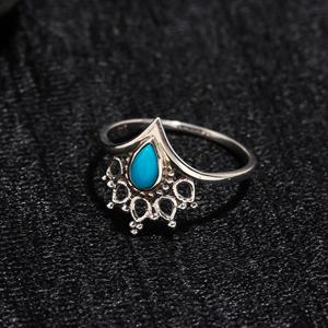 Top Selling Handmade 925 Sterling <b>Silver</b> Fine <b>Ring</b> Beautiful Turquoise Gemstone Pear Cut Bezel Setting Natural <b>Statement</b> <b>Ring</b> - Product Image 3