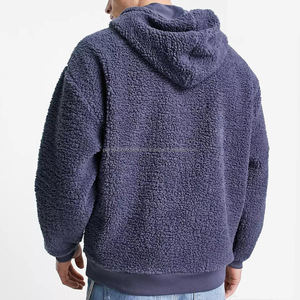 Custom <b>men's</b> High Quality Soft Polyester zipper hoodie Plush <b>Fleece</b> <b>Sherpa</b> Hooded Blank oversized Hoodie for <b>men</b> - Product Image 4