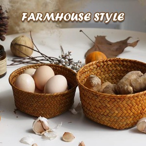 3 Set <b>Small</b> Seagrass Woven <b>Storage</b> <b>Baskets</b> Handmade <b>Storage</b> <b>Basket</b> Wholesale ecofriendly Made in Viet Nam - Product Image 6