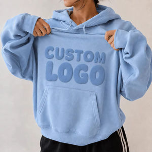 Sudadera con Capucha Personalizada de Doble Capa con Estampado Puff de Alta Calidad OEM, Tejido Jersey Transpirable y Ecológico para Hombre - Product Image 1