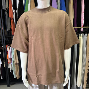 T-shirt en coton gaufré personnalisé, nouveau tissu gaufré 260 g/m², poids lourd, manches courtes, coupe ample, pour homme - Product Image 2