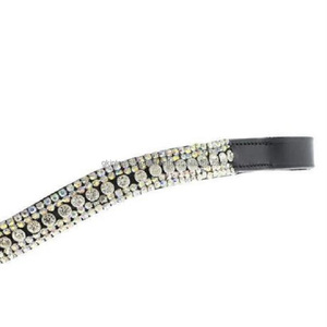Banda de cuero para cejas de caballo, accesorio de alta calidad, versátil, diseñada con 5 filas, cristales multicolor plateados brillantes, diamantes de imitación ostentosos - Product Image 1