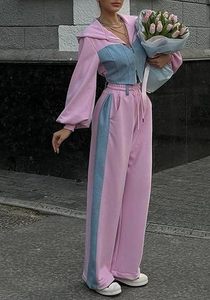 Ensemble de survêtement personnalisé de haute qualité pour femmes, 2 pièces, jogging en velours, tenue de jogging, sweat-shirt et pantalon de survêtement - Product Image 4