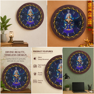 นาฬิกาแขวนผนังควอตซ์เงียบพิมพ์ลายดิจิทัลส่วนตัว ลายพระมูรุกัน ของตกแต่งบ้านและวัด ของขวัญวันแม่ ของขวัญวันรับปริญญา - Product Image 3