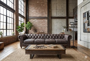 Sofá Chesterfield Moderno de Lujo en Cuero Genuino, Sofás para Sala de Estar, Muebles de Lujo para Sala de Estar, Muebles para el Hogar - Product Image 6