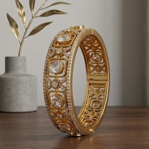 Luxury 925 Silver Monzo Bangles Luxury Crystal Designer <b>Kada</b> Bracelet Set for Women Wedding Jewelry - Product Image 3