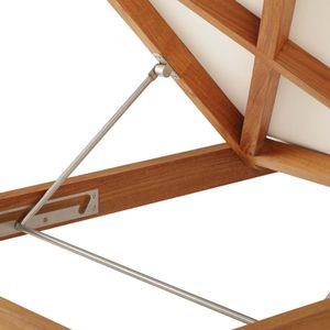 Chaise longue Miro en teck massif WoodgrandLiving, moderne, pour l'extérieur, avec dossier inclinable manuel et coussin en éponge, pour la plage, le jardin, la terrasse - Product Image 4