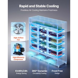 Enfriador de Bebidas Vertical Comercial de 54.3 Pies Cúbicos - Refrigerador con 3 Puertas de Vidrio - Product Image 3