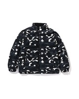 Veste matelassée unisexe éco-responsable style streetwear à imprimé camouflage, coupe-vent avec fermeture éclair, col montant, manteau d'hiver décontracté