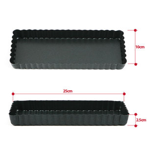 Molde Rectangular para Tartas y Quiches con Base Desmontable de 25 cm, Antiadherente de PTFE, Acero Laminado en Frío, Base Desmontable Acanalada, Utensilio para Hornear Hecho en Corea - Product Image 5