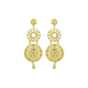 Wholesale 14K18K24K <b>Gold</b> Plated <b>Earrings</b> Dubai Style <b>Dangle</b> <b>Earrings</b> Turkish Flower Design <b>Gold</b> Filled <b>Earrings</b> Fashion <b>Earrings</b> - Product Image 3