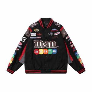 Wholesale Custom Winter American Motorcycle Coat Men Retro Hip Hop High Street Loose Fit Couple Baseball <b>Jacket</b> Windproof Stand - Product Image 2