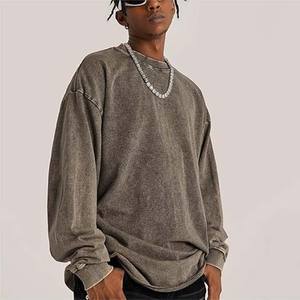 Sudaderas de Cuello Redondo para Hombre, Personalizadas, de Alta Calidad, Lavadas con Ácido, Bordadas, con Diseño Desgastado por el Sol, para Invierno 2026 - Product Image 3