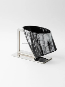 Porte-bouteilles de vin rouge en corne de buffle, agate et corne de bœuf, poli, écologique, multi-usages, pour les fêtes, les restaurants - Product Image 6