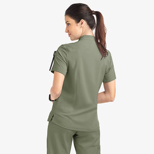 Blusa de Enfermería para Mujer, con Media Cremallera, Manga Corta, Tejido de Poliéster, Moda Verano, Blusa Sanitaria de Alta Calidad - Product Image 3