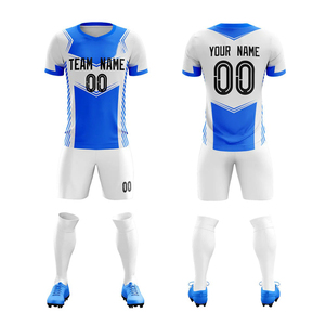 Conjunto de Camiseta de Fútbol Personalizada para Hombre, Negra y Blanca, Sublimada, Cuello en V, Manga Corta, Absorbe la Humedad, Ajuste Atlético, para Todas las Temporadas - Product Image 2