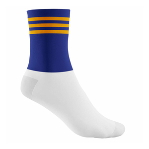 High Quality <b>Soft</b> Knitted Sports <b>Socks</b> Blue White Ankle <b>Socks</b> With Yellow Stripes Breathable Knitted All Sports Wear Adults - Product Image 5