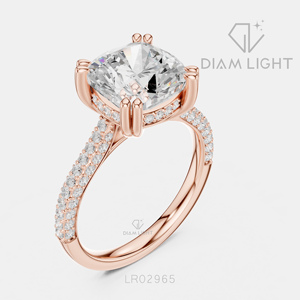 Bague en or blanc 14 carats avec diamant de laboratoire taille coussin 3,68 carats, certifié IGI, couleur F+, clarté VS+, bijoux de fiançailles pour femme, idéal pour offrir - Product Image 6
