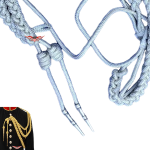 Braided Aiguillette Shoulder <b>Silver</b> <b>Wire</b> <b>Silver</b> Aiguillette <b>Wire</b> Cord Aiguillette Metallic <b>Silver</b> Tip - Product Image 4
