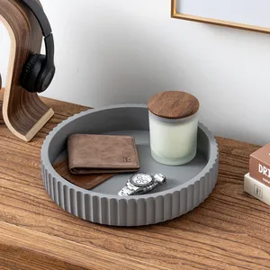 Assiette à gâteau ronde en céramique écologique de style américain, diamètre 10,9 pouces, design minimaliste, passe au lave-vaisselle, couleur grise - Product Image 6