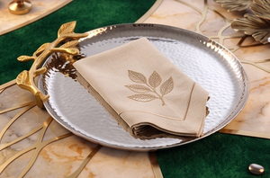 Bandeja Decorativa de Metal con Asa de Flor de Metal Dorado, Bandeja de Ramas, la Mejor Calidad para Servir Aperitivos, Frutas y Comida - Product Image 2