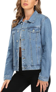 Superior Quality Women's <b>Denim</b> <b>Jackets</b> with Button Closure Hot Sale OEM Stylish Women <b>Denim</b> <b>Jackets</b> For Sale - Product Image 4