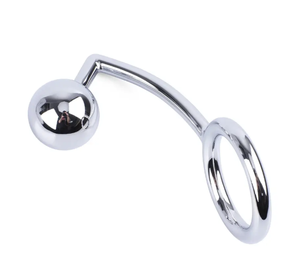 Anillo para Pene de Metal Plateado con Tapón y Bola, Impermeable, Ajustable, Accesorio Íntimo para Adultos, para Estimulación - Product Image 4