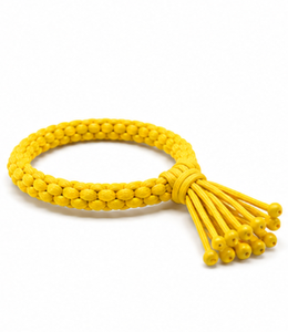 Brazalete de Boxeo Tailandés Trenzado Pra Jiad Amarillo Hecho a Mano, Transpirable, Elástico, 100% Algodón, para Entrenamiento y Competencia - Product Image 3