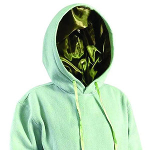 Sudadera con Capucha Verde Menta para Hombre, Corte Holgado, Color Sólido, con Bolsillo, Estilo Casual para Otoño, Tejido de Felpa Francesa - Product Image 3
