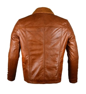 Veste d'hiver en cuir de haute qualité pour homme, en cuir d'agneau véritable, marron, style vintage, veste haut de gamme - Product Image 6