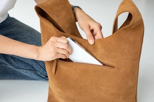 Premium Genuine Leather Fringe Handbag for Women – Vintage Boho Style Shoulder <b>Bag</b> with Tassels & <b>Studded</b> Detail - Product Image 3