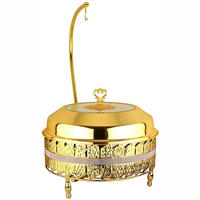 Couvre-plat de luxe en acier inoxydable style européen doré, 20 pièces, chauffe-plat durable pour buffet, idéal pour la restauration, les hôtels et les banquets