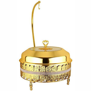 Luxury Gold Hanging Chafing Dish Stainless Steel <b>Buffet</b> Food Warmer with Lid Catering <b>Server</b> Hotel Banquet Tableware - Product Image 6