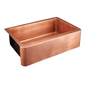 Évier de cuisine en cuivre de style farmhouse, artisanat artistique qui rehausse l'ambiance de la cuisine avec des détails métalliques luxueux - Product Image 3