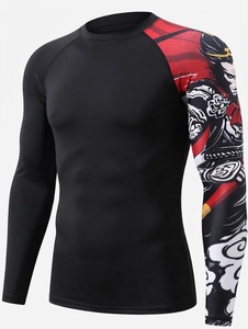 Chemises de compression en spandex avec impression numérique de logo personnalisé, pour le surf, la plongée, le rashguard, les uniformes de BJJ, unisexe, rashguard MMA - Product Image 1