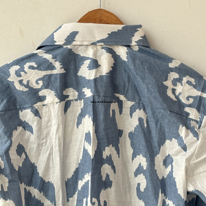 เสื้อเชิ้ตพิมพ์ลายดอกไม้สไตล์ลำลองสำหรับผู้หญิง ผ้าฝ้ายเนื้อนุ่ม ปกติดกระดุม สีชมพูและเบจ ลดราคา - Product Image 6