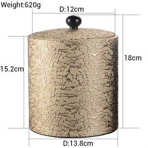 Round Stainless Steel <b>Ice</b> Bucket With Lid And Tongs Glam Design Double Wall Party Beverage <b>Cooler</b> - Product Image 5