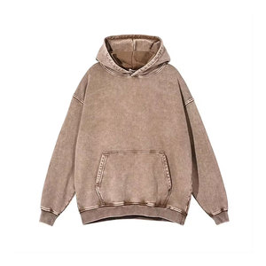 Sweat-shirts décontractés d'hiver personnalisables à étiquette privée, couleur unie, effet délavé, 100 % coton, écologiques, commande en gros - Product Image 1