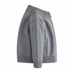 Suéter Cárdigan de Lana Acrílica Gris para Hombre, con Cierre Completo, Bolsillos y Cuello Redondo, para Invierno - Product Image 3