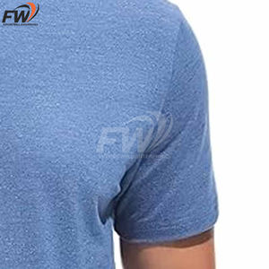 T-shirt homme 100% coton, nouvelle conception OEM, coupe ample, imprimé uni, respirant, décontracté, col rond, col en V, pour le fitness. - Product Image 2