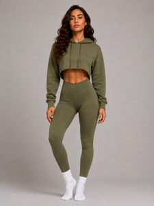 Sudadera corta premium para mujer, diseñada con tela suave, ajuste flexible, cómoda de usar, adecuada para todas las estaciones y uso diario. - Product Image 1