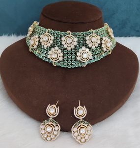 Premium Quality Moissanite Polki And Doublet Stone Choker <b>Necklace</b> Set Perfect For Weddings, Special Occasions, Party Wear - Product Image 6