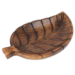 Plateau de service rectangulaire en bois artisanal, design moderne, motif végétal, poignée fonctionnelle, emballage individuel, usage décoratif - Product Image 4