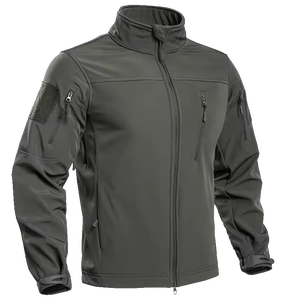 Unisex Tactical Softshell Bomber <b>Jacket</b> <b>Fleece</b> <b>Lined</b> Waterproof Windproof Hooded Full Zip Winter Outdoor Coat for Hiking Pockets - Product Image 2